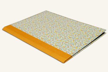 Preview: Sammelmappe orange gelb,"Vroni", bedruckte Mappe, Handarbeit